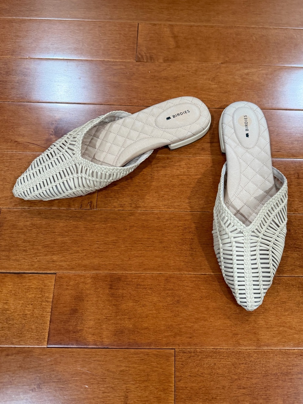 Birdies Beige Dawn Woven The Goldfinch 15 Slip On Slides Shoes Sz. 9.5